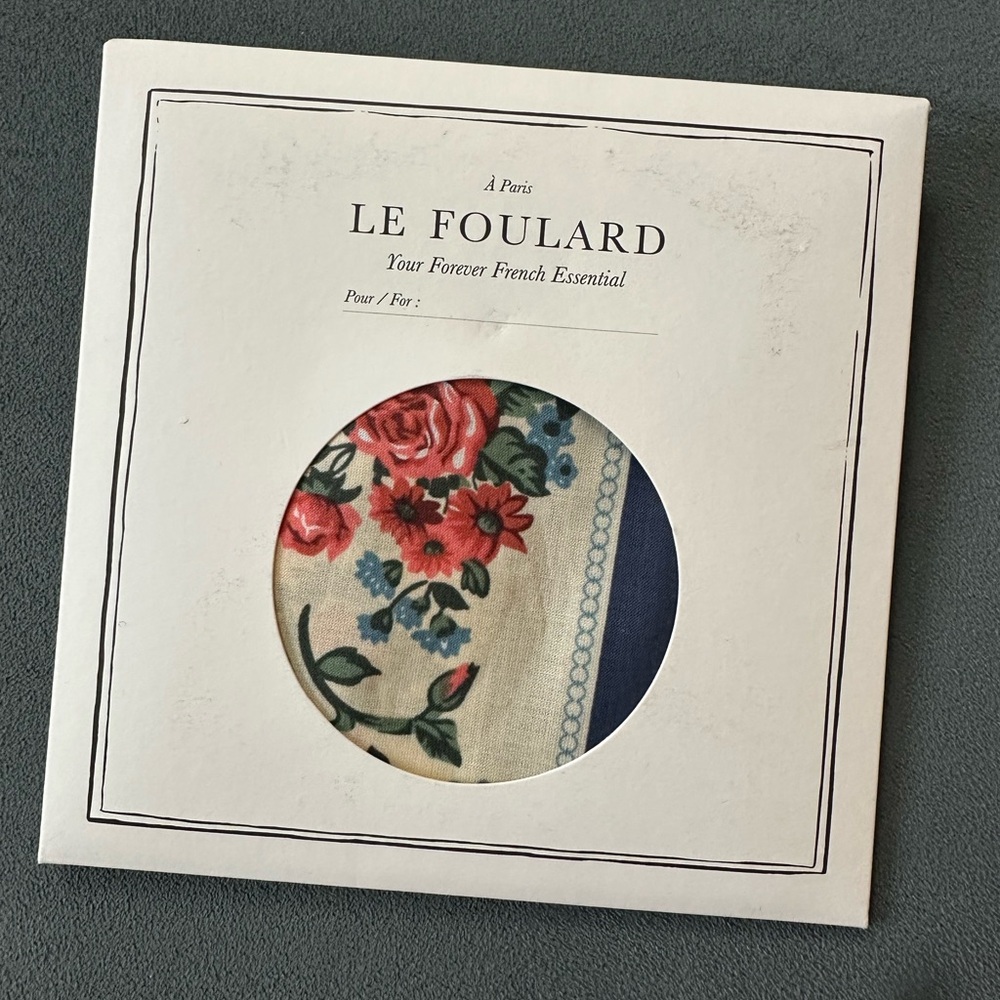 Sezane Le Foulard in Margaret Bleu Large Scarf